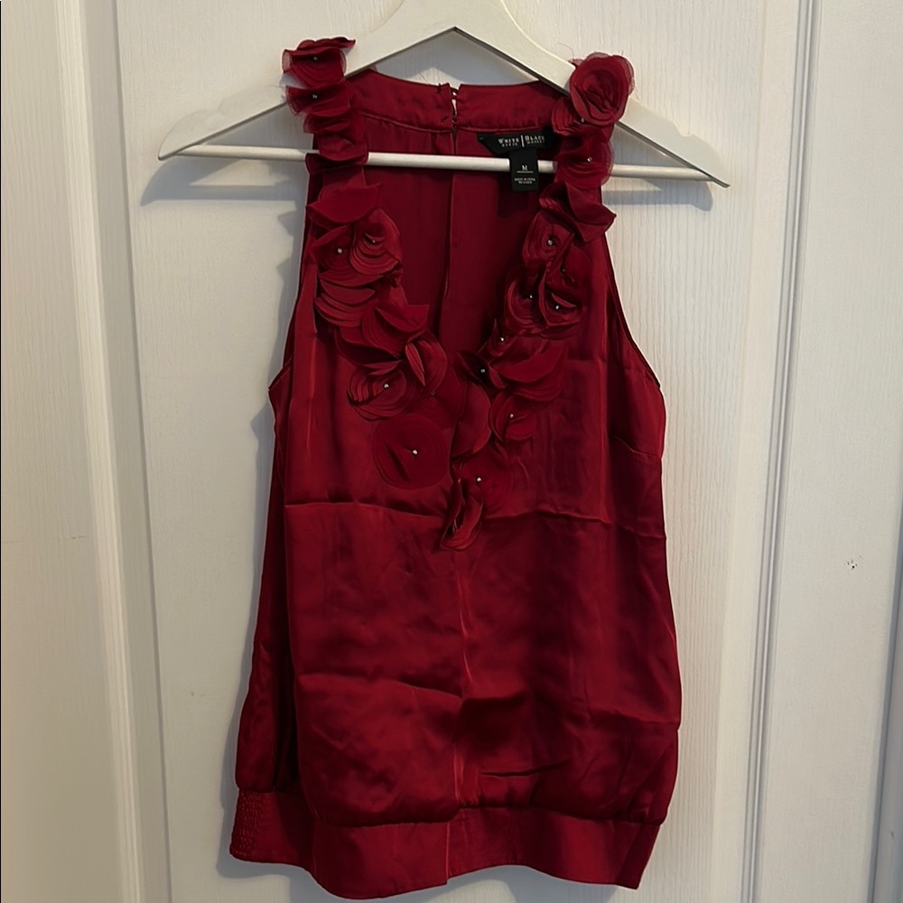 Elegant Red Sleeveless Top